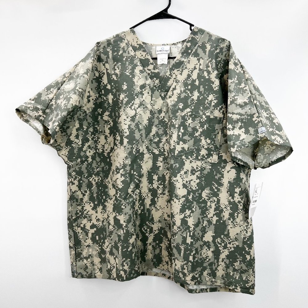 Camo Scrubs Top